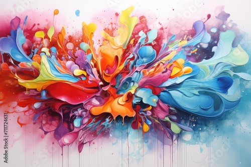 Explosive Colorful Paint Splatter Artwork 