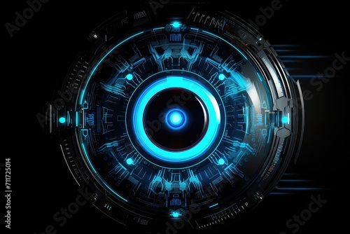 Futuristic Blue Holographic Interface Technology

