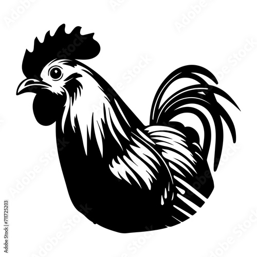 bantam chicken black silhouette logo svg vector, hen icon illustration.