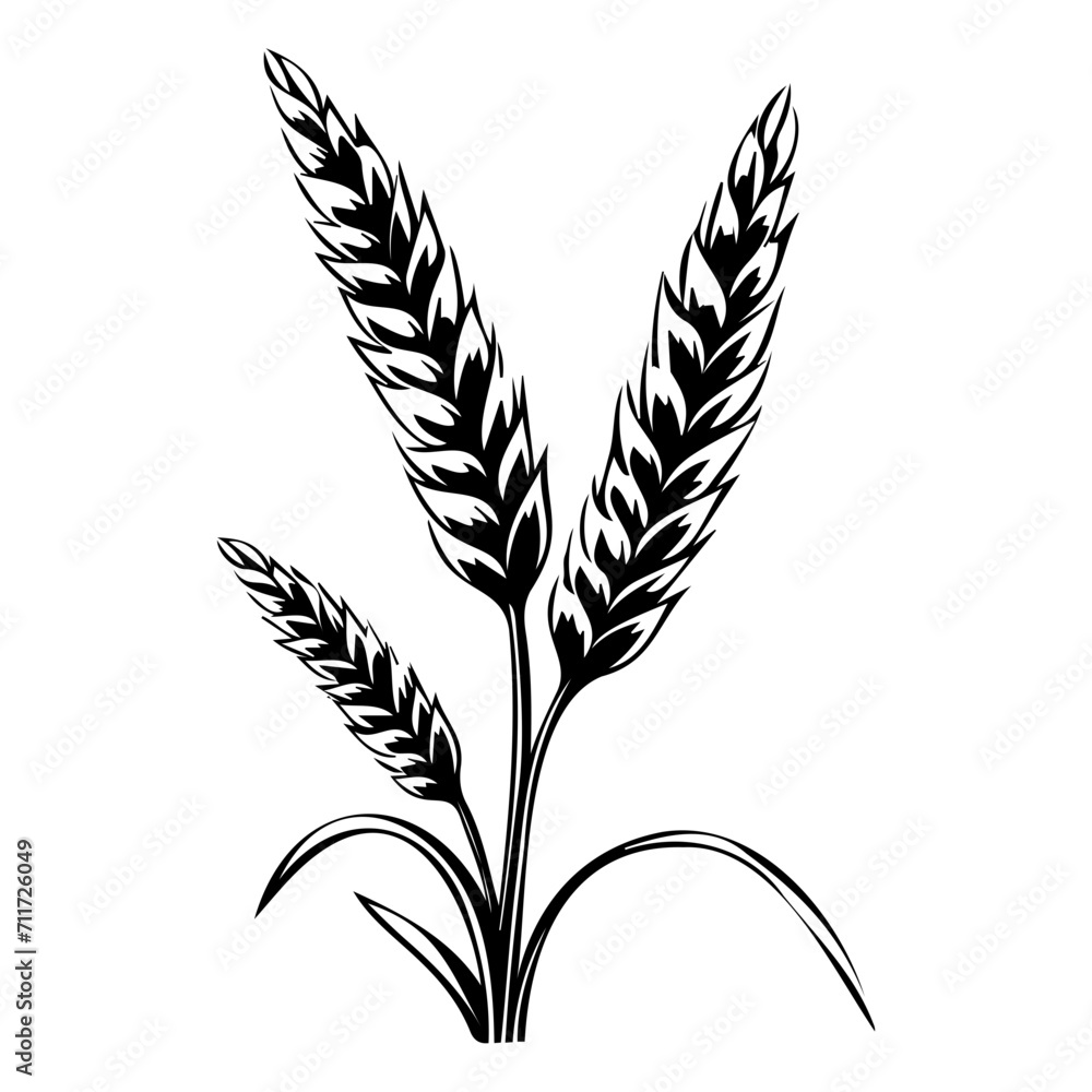 barley icon illustration, barley black silhouette logo svg vector barley icon illustration, barley black silhouette logo svg vector