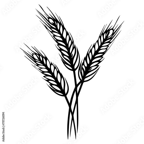 barley icon illustration  barley black silhouette logo svg vector