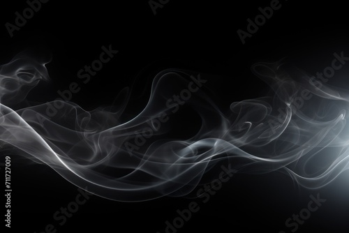 Empty dark background with silver smoke