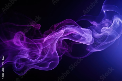 Empty dark background with violet smoke