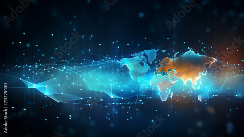 global network and data technology concept 3 d rendering