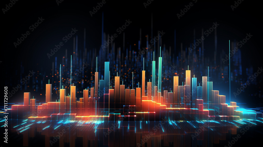 abstract creative financial graph background, forex and trading chart. investment and investment concept - obrazy, fototapety, plakaty 