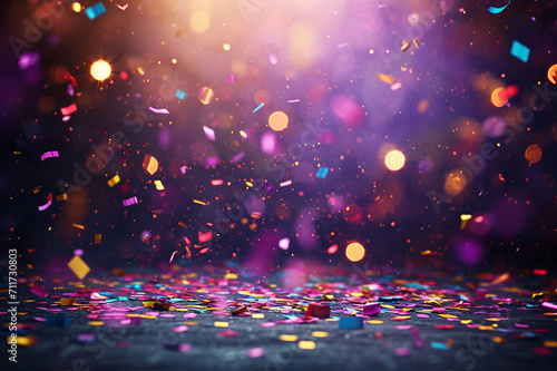 Magical Carnival Confetti Explosion in Festive Night Ambiance - carnivals - background - festivity 