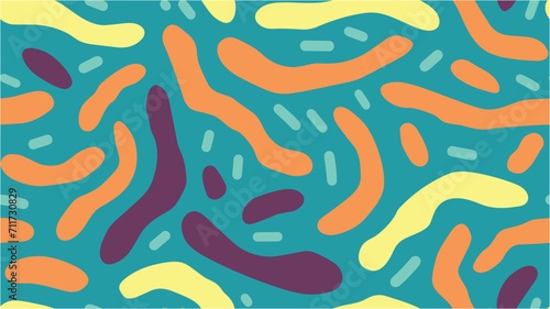 Vector. Random layout. Retro seamless diagonal linear recurring decor. Seamless. Packaging design. Vector illustration. Endless abstract pattern. Microbiome seamless pattern. Illustration.