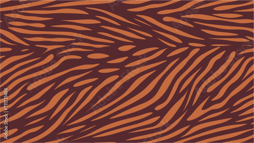 Vector. Animal skin background pattern. Beautiful pattern made by the Mother Nature. Flat Vector Illustration. Wooden slats. Tiger fur, orange stripes pattern. Seamless.