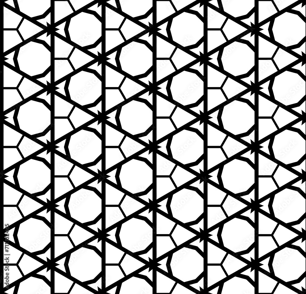 Fototapeta premium Black seamless abstract pattern. Overlay for background and backdrop. Ornamental design. PNG graphic illustration with transparent background.