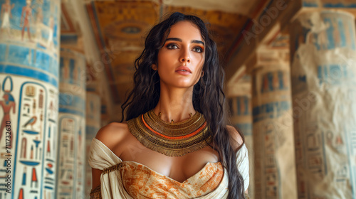 Portrait of a beautiful ancient Egyptian woman. photo