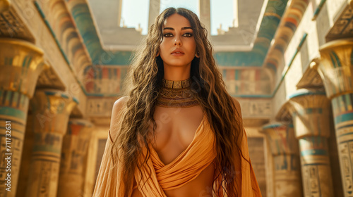 Portrait of a beautiful ancient Egyptian woman.