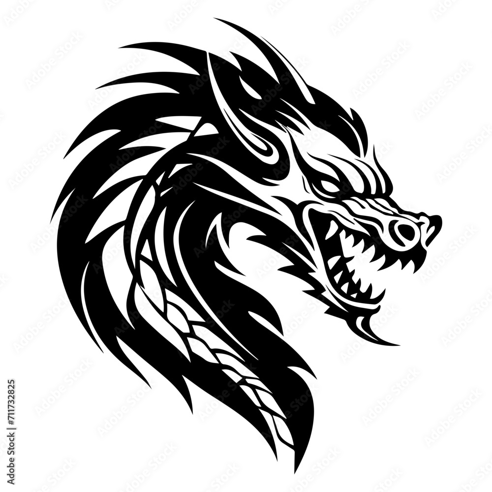 dragon black silhouette logo svg vector, dragon icon illustration. dragon black silhouette logo svg vector, dragon icon illustration.