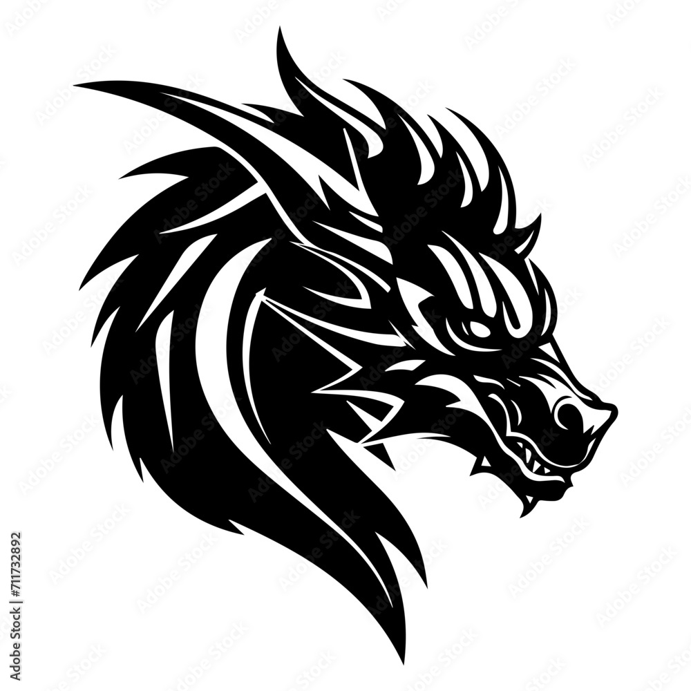 dragon black silhouette logo svg vector, dragon icon illustration. dragon black silhouette logo svg vector, dragon icon illustration.