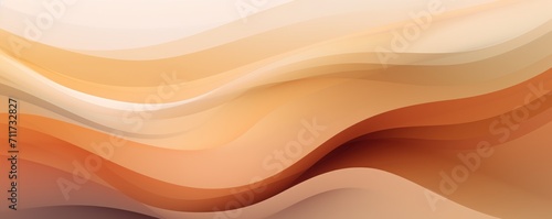 Graphic design background with modern soft curvy waves background design with light tan, dim tan, and dark tan color