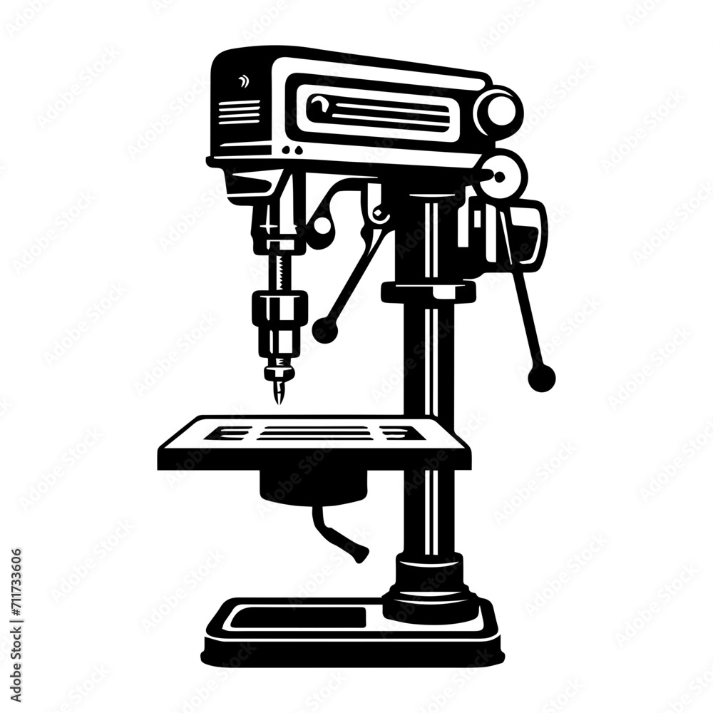 drill press icon illustration, drill press black silhouette logo svg vector drill press icon illustration, drill press black silhouette logo svg vector