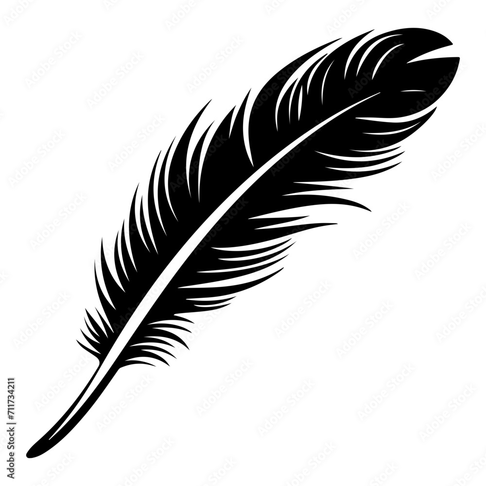 feather black silhouette logo svg vector, feather icon illustration. feather black silhouette logo svg vector, feather icon illustration.
