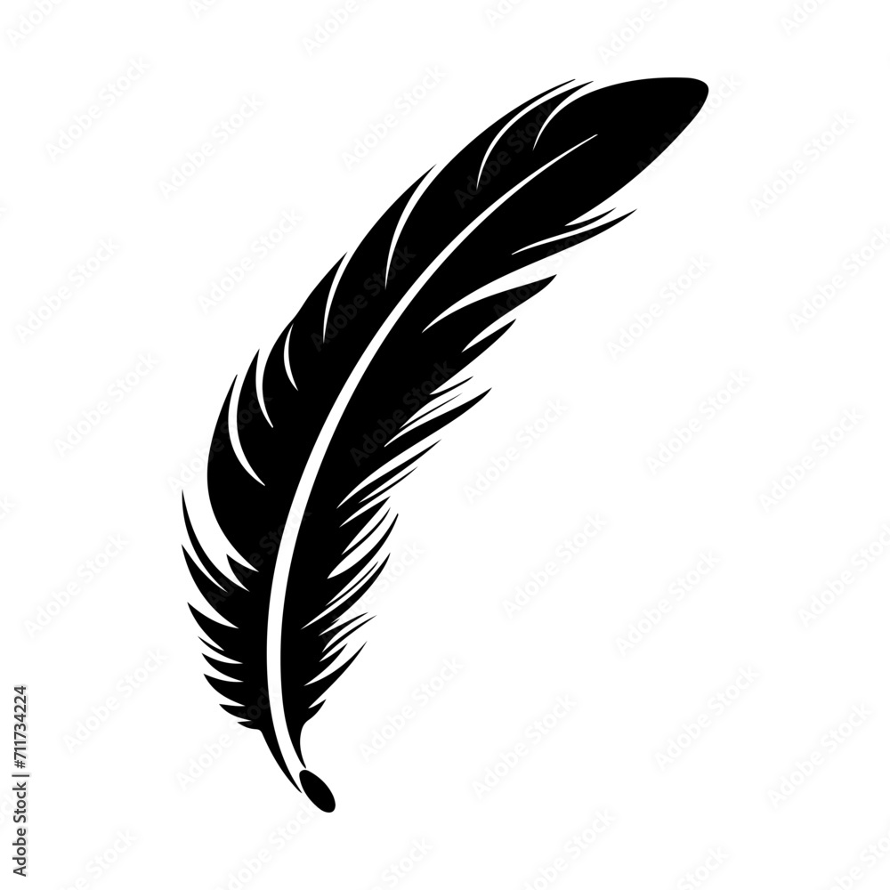 feather black silhouette logo svg vector, feather icon illustration. feather black silhouette logo svg vector, feather icon illustration.