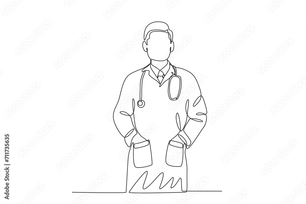 A doctor who is ready to examine patients A doctor who is ready to examine patients