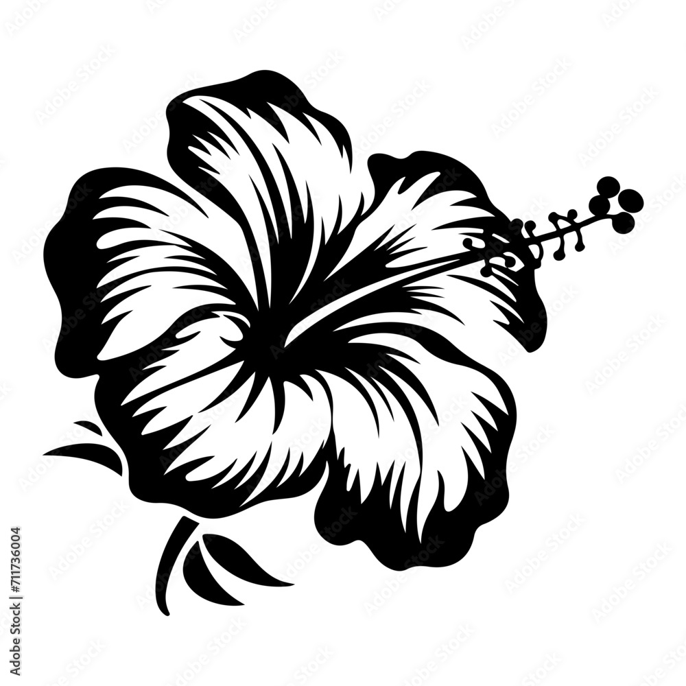 hibiscus icon illustration, hibiscus black silhouette logo svg vector hibiscus icon illustration, hibiscus black silhouette logo svg vector