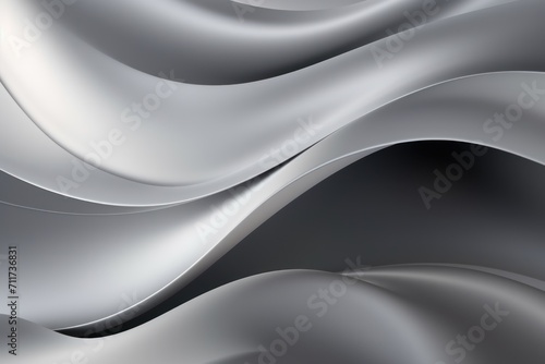 Graphic design background with modern soft curvy waves background design with light silver, dim silver, and dark silver color
