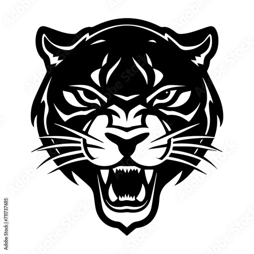 panther black silhouette logo svg vector, panther icon illustration.