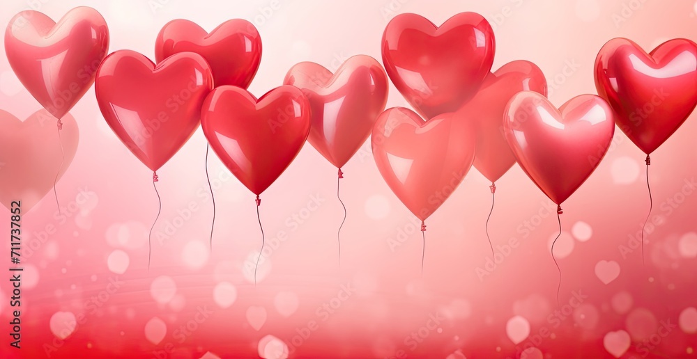 red hearts decorated with light pink hearts