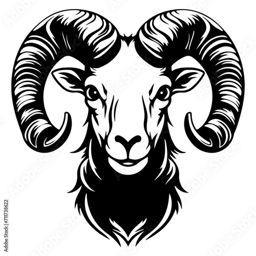 ram black silhouette logo svg vector, ram icon illustration.