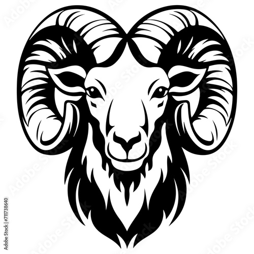 ram black silhouette logo svg vector, ram icon illustration.