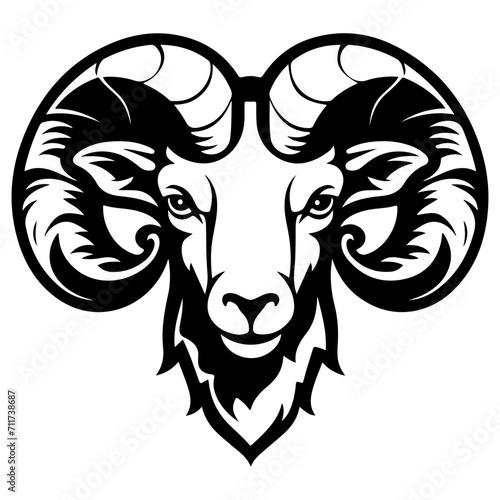 ram black silhouette logo svg vector, ram icon illustration.