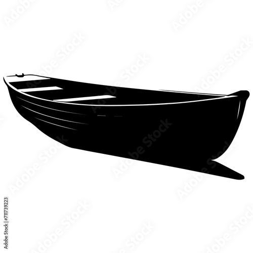 row boat icon illustration, row boat black silhouette logo svg vector