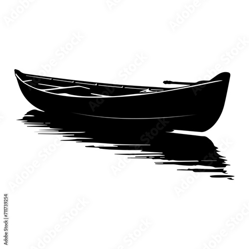 row boat icon illustration, row boat black silhouette logo svg vector