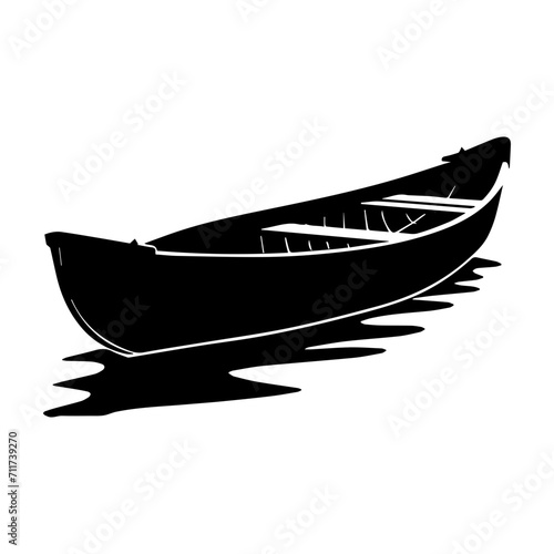 row boat icon illustration, row boat black silhouette logo svg vector photo