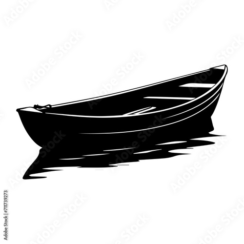 row boat icon illustration, row boat black silhouette logo svg vector