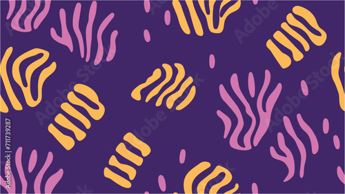 Seamless pattern with streamers, colorful serpentine. Vector Illustration. Abstract doodle illustration from eighties. Seamless. Liquid, flow, fluid background.