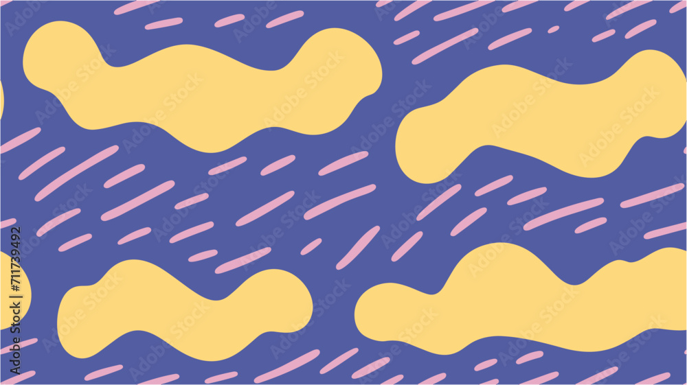 Memphis style seamless pattern. Vector Background with Doodle Colorful ...
