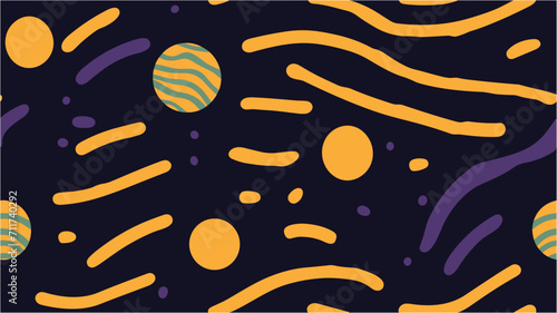 Seamless circles. Pop art style pattern. Abstract composition with geometric shapes and lines. Flat abstract background vector illustration. Vector illustration.