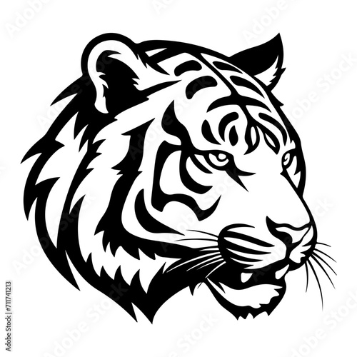 tiger black silhouette logo svg vector  tiger icon illustration.