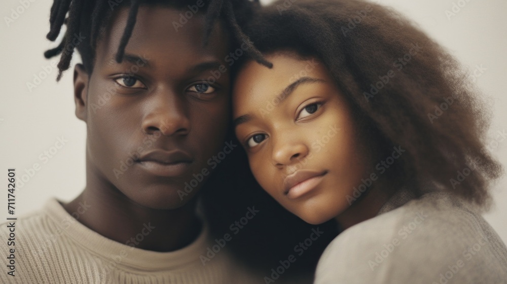 A Moment of connection as a couple embraces each other at home. A Moment of connection as a couple embraces each other at home.