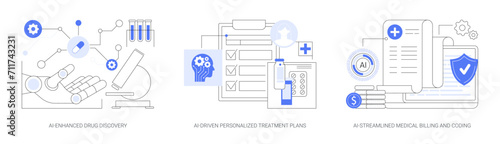 Artificial Intelligence in Healthcare abstract concept vector illustrations. photo