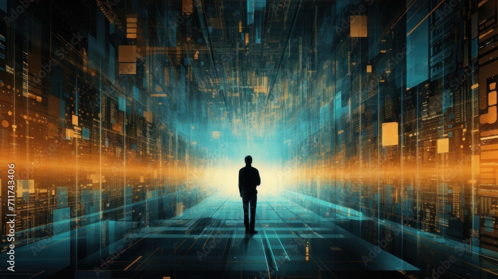 Obraz premium Transferring data in a digital world abstract background