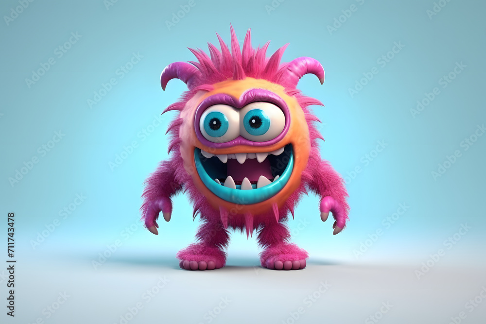 3d rendering cute monster Demon cartoon 3d rendering cute monster Demon cartoon
