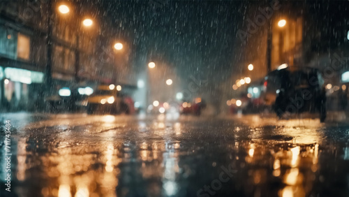 Metropoli Bagnata- Catturando il Dramma di una Pioggia Abbondante sulle Strade Urbane photo