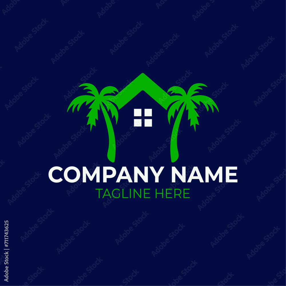 Obraz premium Natural treehouse logo design