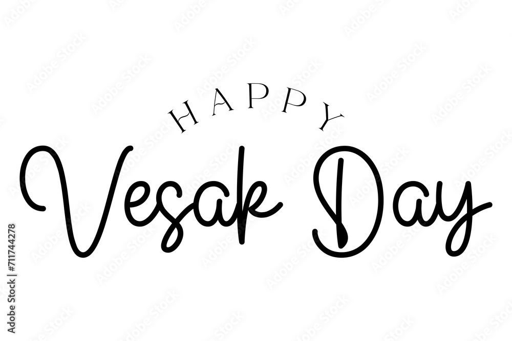 Happy Vesak Day Lettering vector illustration.
