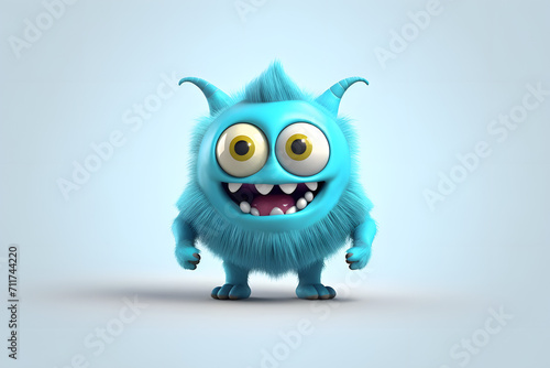 3d rendering cute monster Banshee cartoons