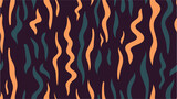 Abstract background with wavy lines pattern. Flat lay and top view. EPS-10. Waves, swirl, twirl pattern. Fire flames seamless pattern. Vector Illustration Tiger Fur Pattern Background.