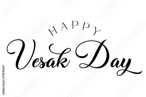 Happy Vesak Day Lettering vector illustration.