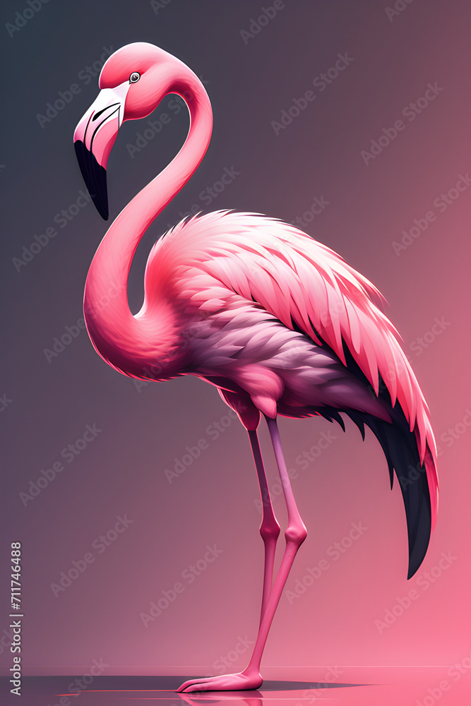 Fototapeta premium pink flamingo bird
