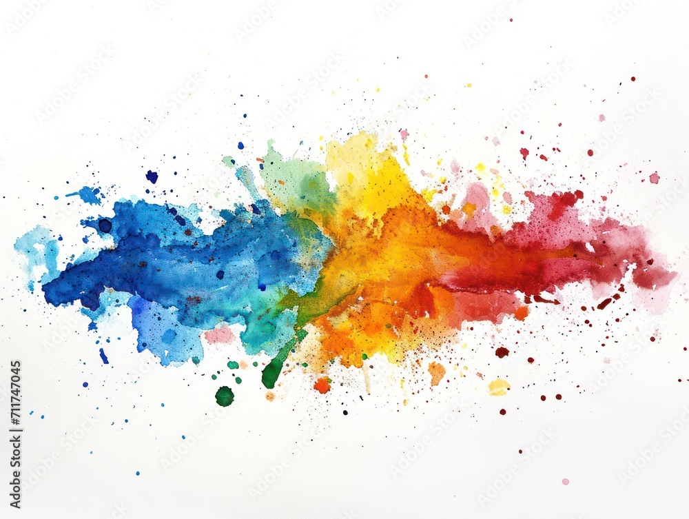 colorful watercolor splash isolated on white background
