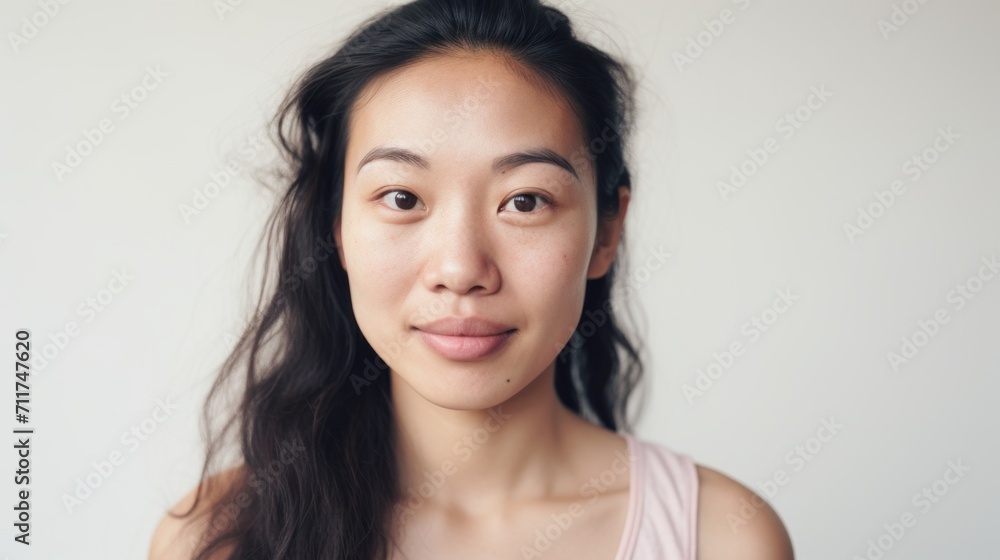Authenticity shines in a closeup of an Asian woman's face. Authenticity shines in a closeup of an Asian woman's face.